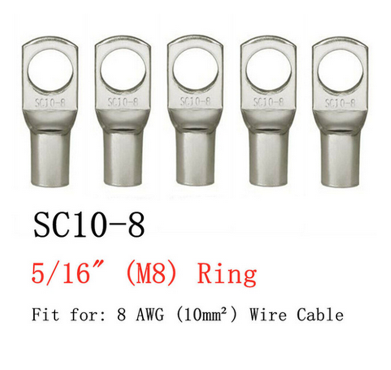 20 Stuks 4-25Mm Assortiment Vertinde Koperen Lugs Ring Crimp Terminals Batterij Draad Laskabel Connectoren Kit: Paars