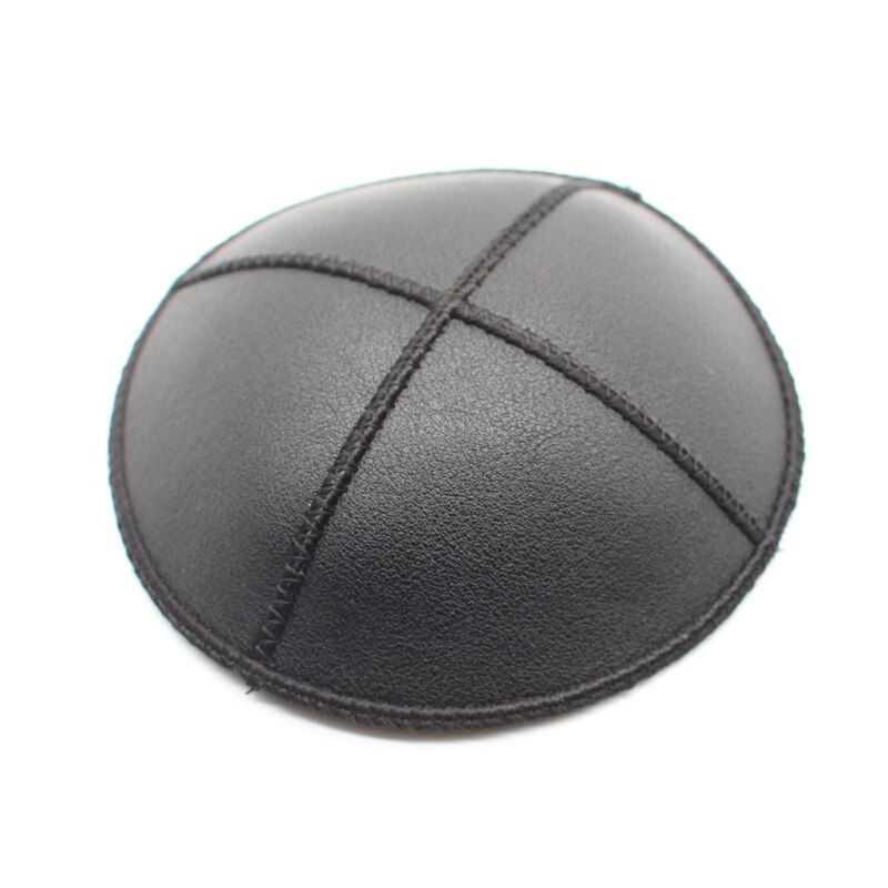 Jewish PU kippa 15cm kipa black: Default Title