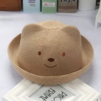 summer Cute Cartoon Straw Hat Girl Hat Boy cap Child Sun Hat Child Solid Beach Panama Hat