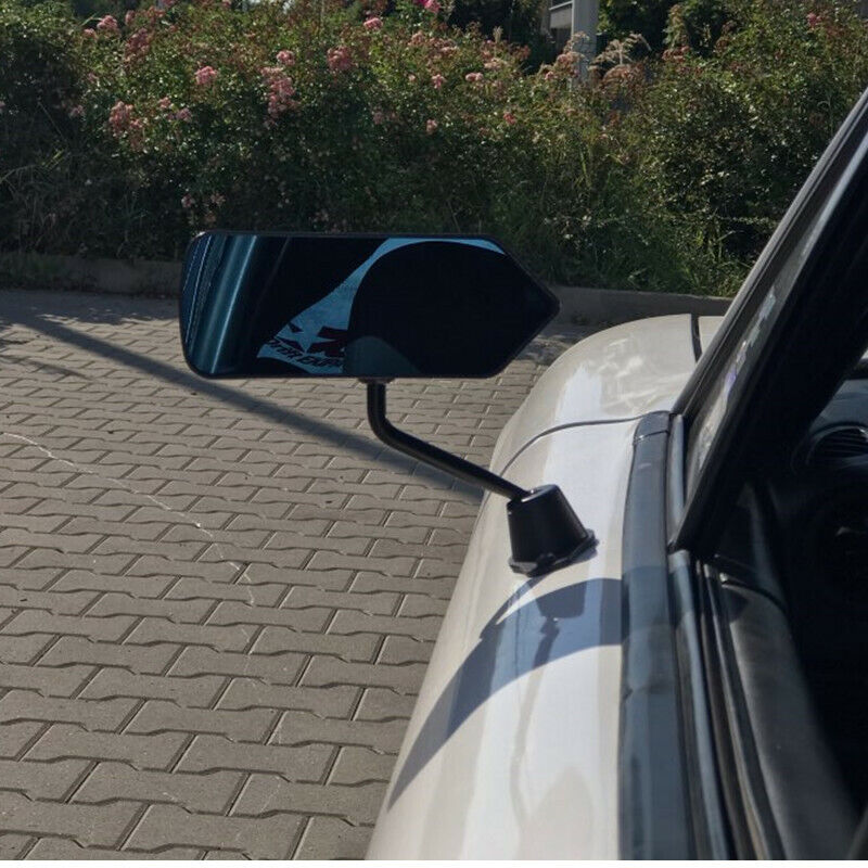 Espejos retrovisores de ala gran angular estilo F1 para coche Rav4 Mazda3 RX7 Sxe10 Fit G35 City, aspecto negro brillante/fibra de carbono, 2 uds.