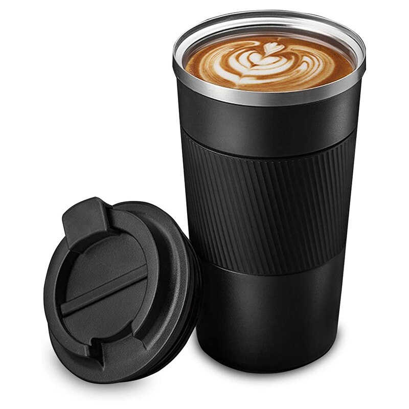 Travel Mug Reusable Insulated Coffee Cups Vacuum Insulation Stainless Steel Thermal Bottle for Cold Drinks 500Ml