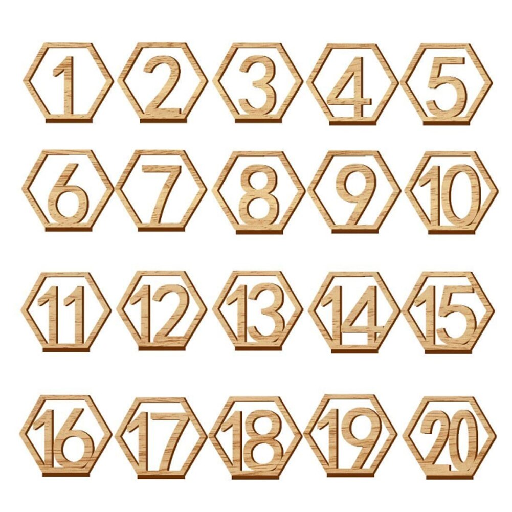 1-10/11-20 Numbers Wooden Table Numbers Rustic Wedding Engagement Seat Numbers Sign Wood Signs Wedding Hexagon Table Number