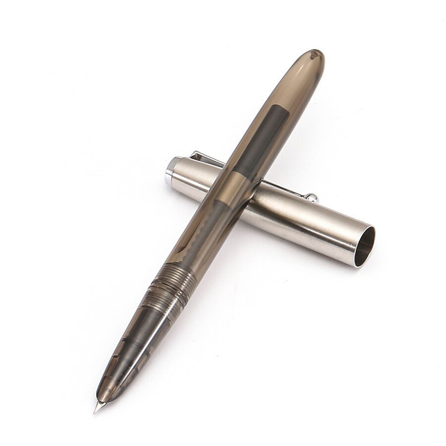 Jinhao Vision Fountain Pen, Steel Metal Cap, Nice Color Transparent Barrel, Fine Nib Office Finance School Student writing A6994: Transparent black