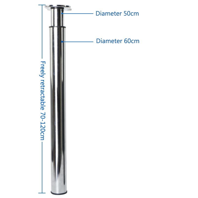 Columna de soporte de pie de barra plegable, soporte telescópico ajustable para mesa, escritorio, muebles, Hardware de soporte de carga, 70-120CM: silver