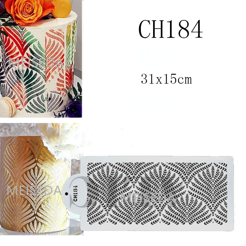 Cake Stencil Leaf Shape Pattern Cake Decorating Plastic Lace Cake Boder Stencils Template DIY Drawing Mold Baking Accessories: CH184