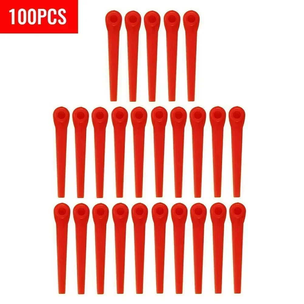 100 st plasttrimmerblad för gardena grästrimmer li -18/23r trädgårdsverktyg reservdelar