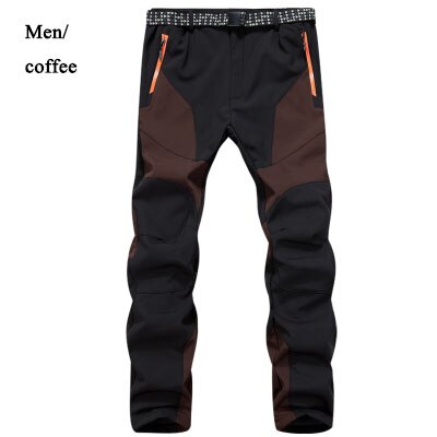 Outdoor Men Ski Trousers Skiing Pants Windproof Waterproof Thick Warm Fleece Softshell Pants for Skiing Climbing Trekking Hiking: 02 / XL