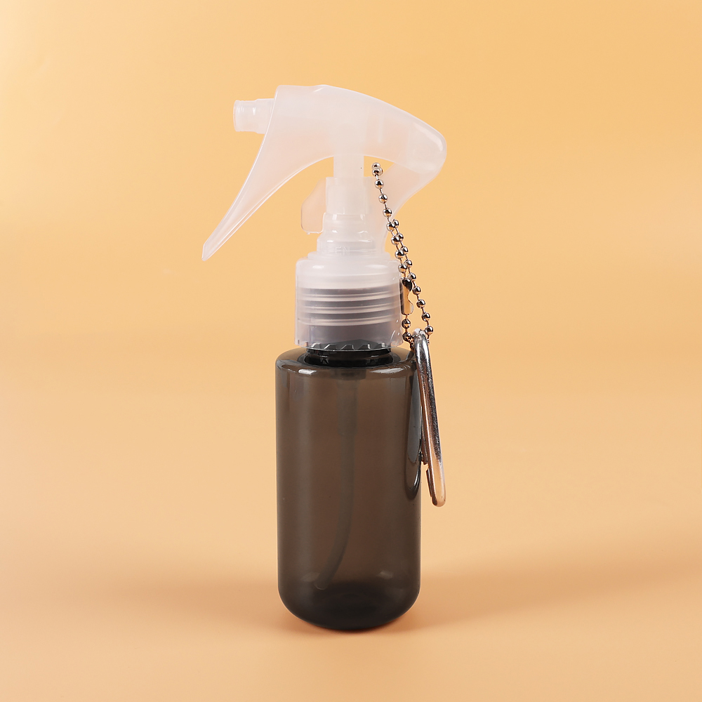 Botella con rociador llavero portátil, portátil, reutilizable, tamaño pequeño, pulverizador de Alcohol, desinfectante de manos, 60ml: black