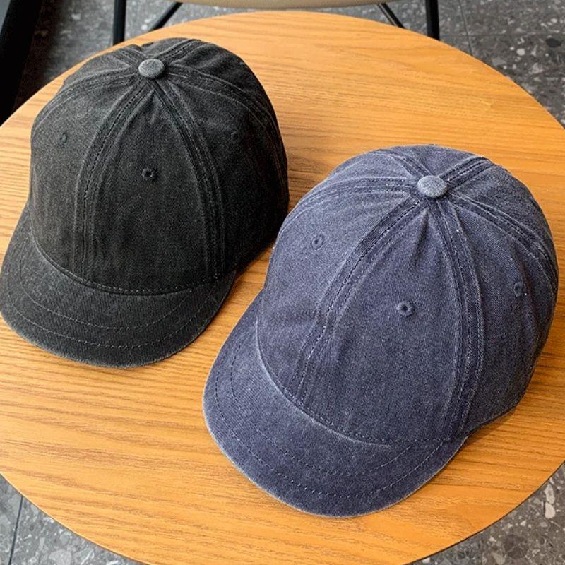 Gorras de béisbol de ala corta Retro para hombre y mujer, gorros con visera ajustable de Color sólido para exteriores, ropa informal de algodón, gorros de Hip Hop