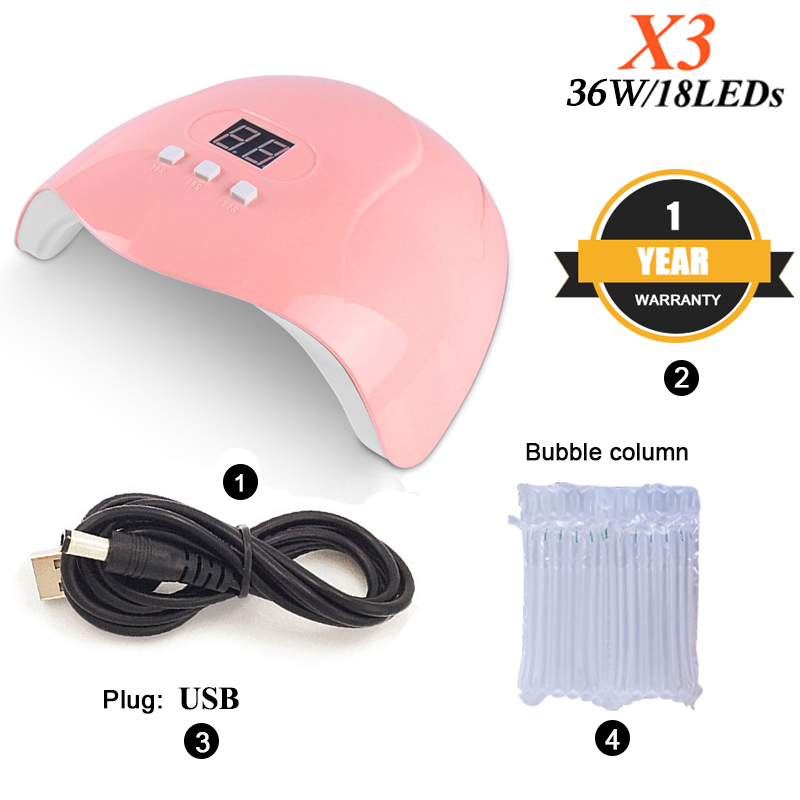 UV Lamp 48W Nail Dryer SUNone UV Lamp Led Dry Nail Gel Polish Curin With Bottom 30/60s Timer Lamp For Manicure: X3