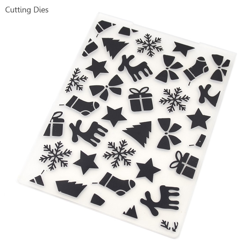 Merry Christmas Embossing Folder For Plastic Card Making Stamps Scrapbooking Paper Plastic Template Album DIY Crafts: Default Title