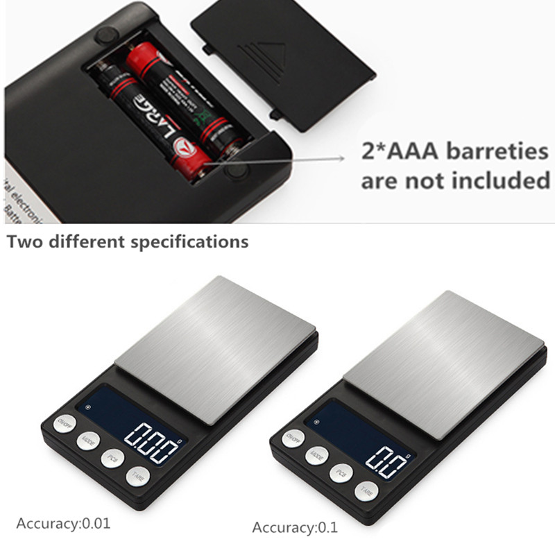 Digital Scale LCD Electronic Kitchen Scale 500g 0.1/500g 0.01/200g 0.01 Food Weigh Portable Weighing Scales 40%off