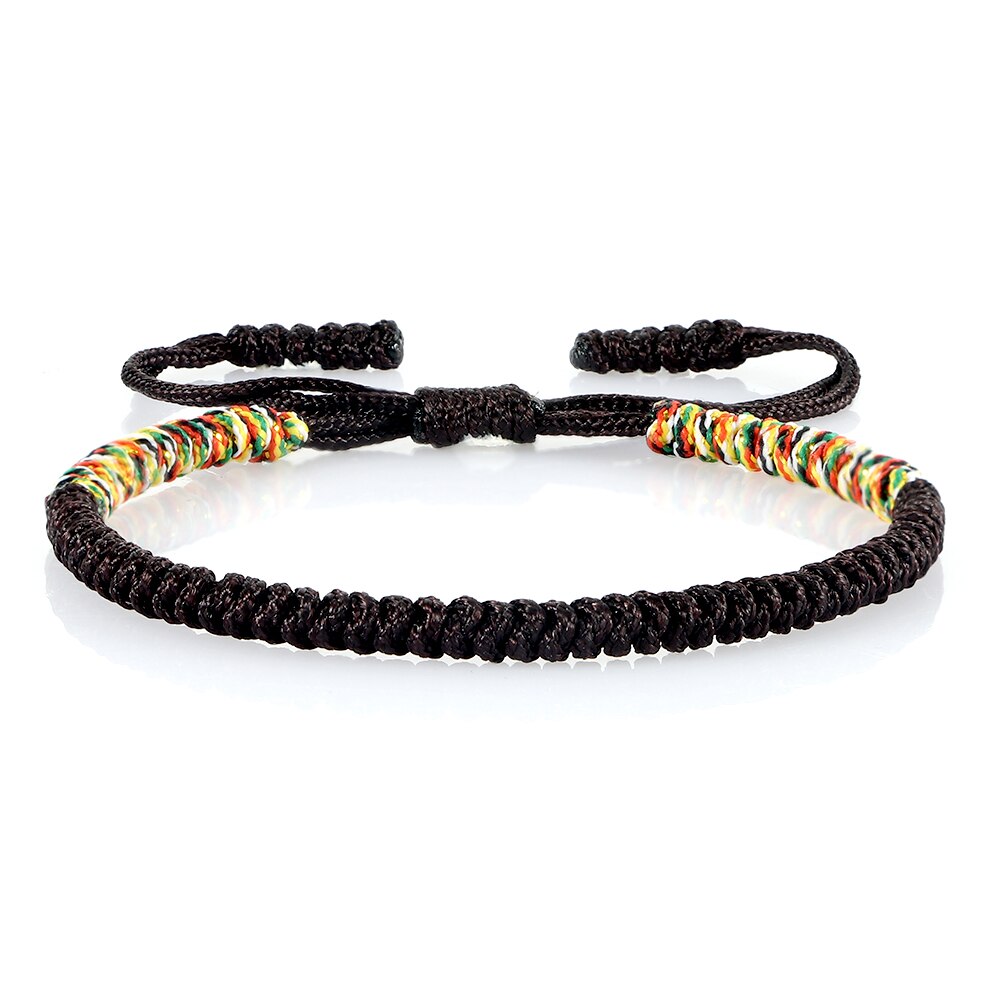 Gevlochten Touw Armband Handgemaakte Tibetaanse Boeddhistische Multicolor Knopen Armbanden Vrouwen Mannen Beste Vriend Mode-sieraden: brown