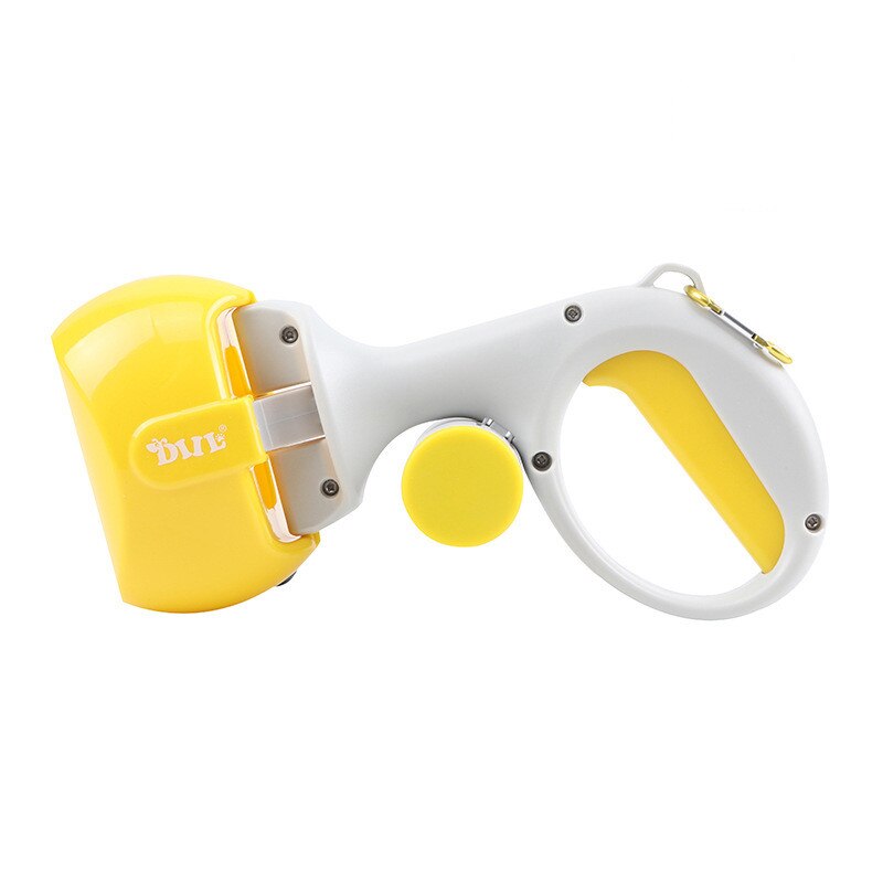 Scoop pour animaux de compagnie Portable 2 en 1 2 en 1 pour chiens, pince à déchets avec sac à merde, outils de nettoyage en extérieur pour chiens et chats, accessoires pour animaux de compagnie,: Jaune
