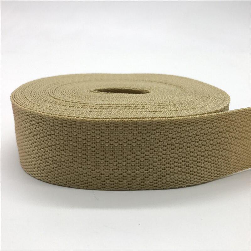 2 jardy 38mm PP wstążka saszetka na pasek nylonowa taśma wstążka do plecaka taśma szyta torba akcesoria do paska: Khaki