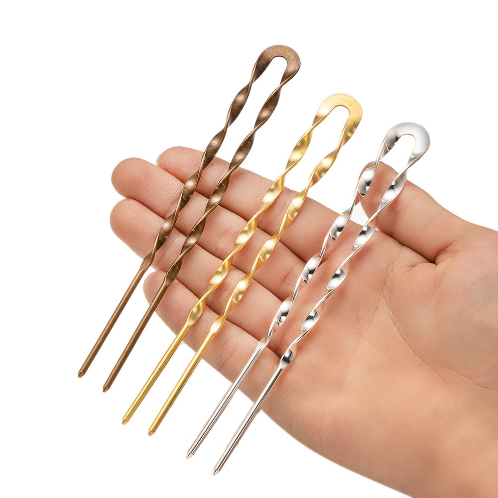 Pinzas para el pelo en forma de U de Metal Vintage para mujer, horquillas para el pelo, palos para el pelo, tocado de estilo para novia, , accesorios decorativos, 1 pieza