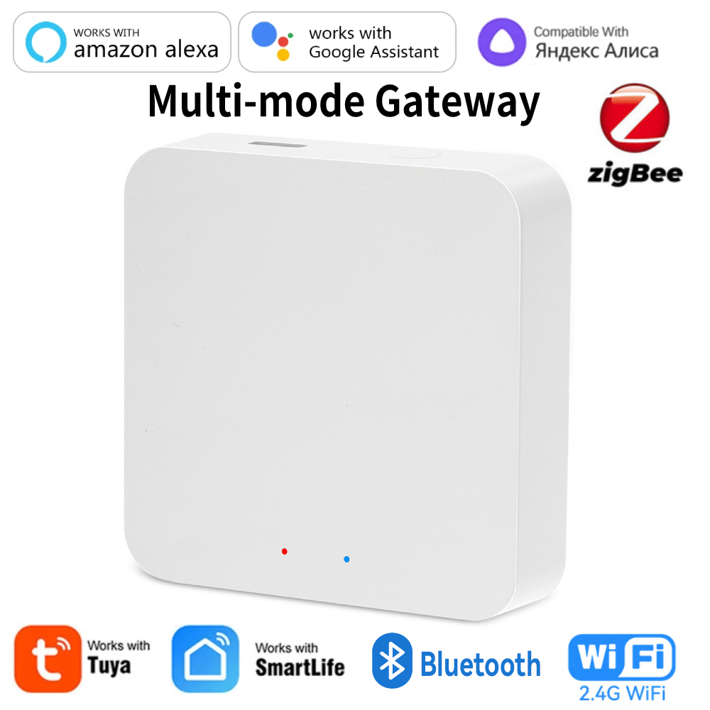 Tuya ZigBee – Hub passerelle multimode pour maison intelligente, pont WiFi, maille Bluetooth, télécommande Smart Life, fonctionne avec Alexa Google Alice: jaune clair