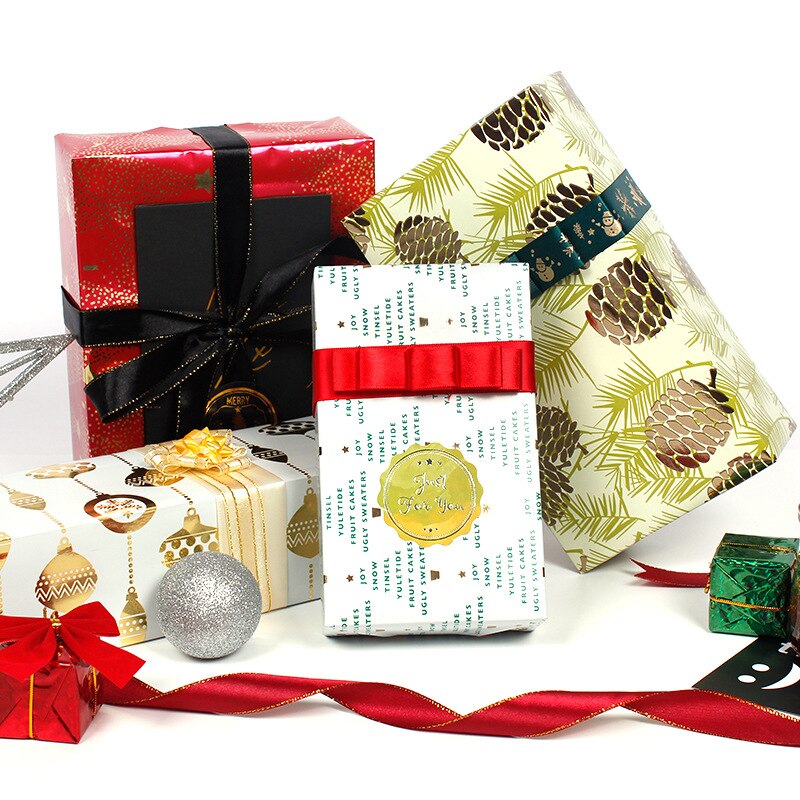 Jul bronzing indpakningspapir pakningspapir træ bryllupsdekoration papir alpaca enhjørning kaktus karton 50*70cm