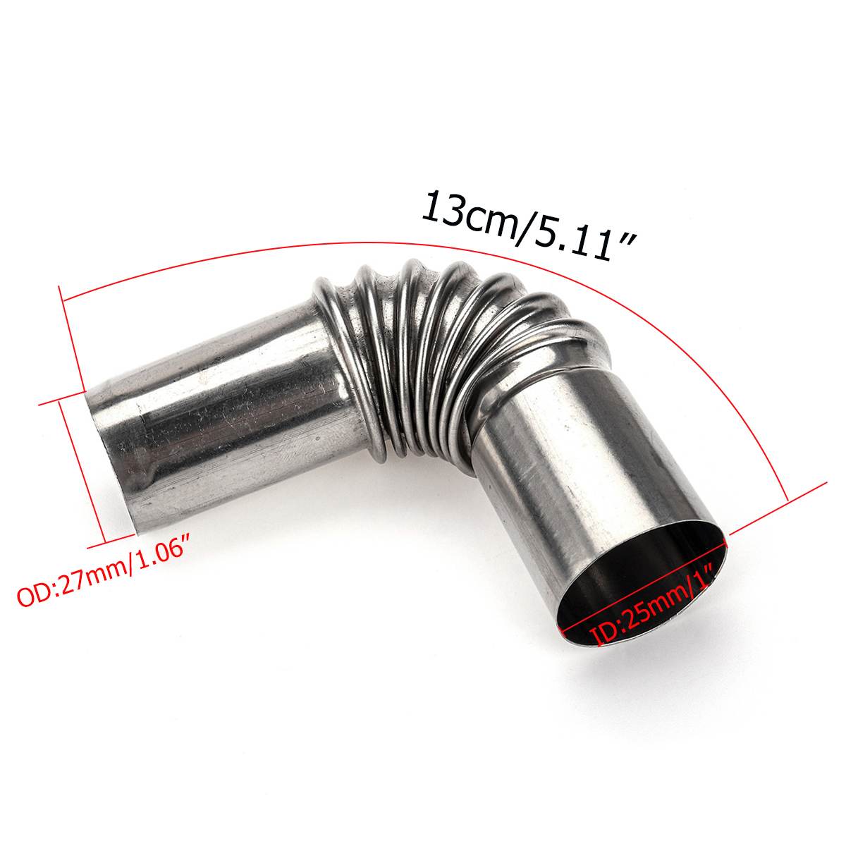 24mm Elbow Pipe Air Diesel Parking Heater Exhaust Pipe Connector w/Clamps For Webasto Diesel Heater