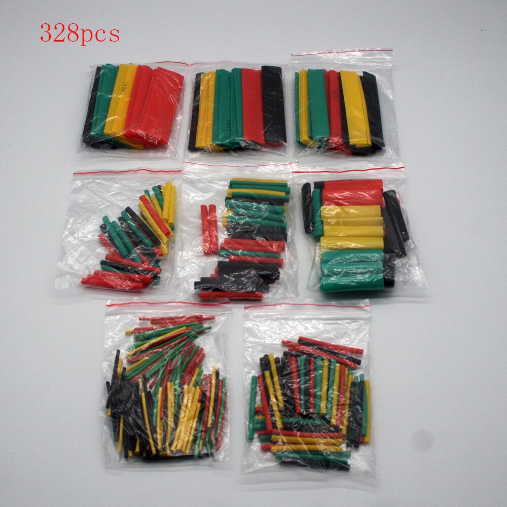 328 Pz/impostato Manicotti avvolgere filo auto Elettrica Cavo Termoretraibile Tubo kit Tubi di Calore Del Tubo Termoretraibile Poliolefina 8 Formati di colore Misto