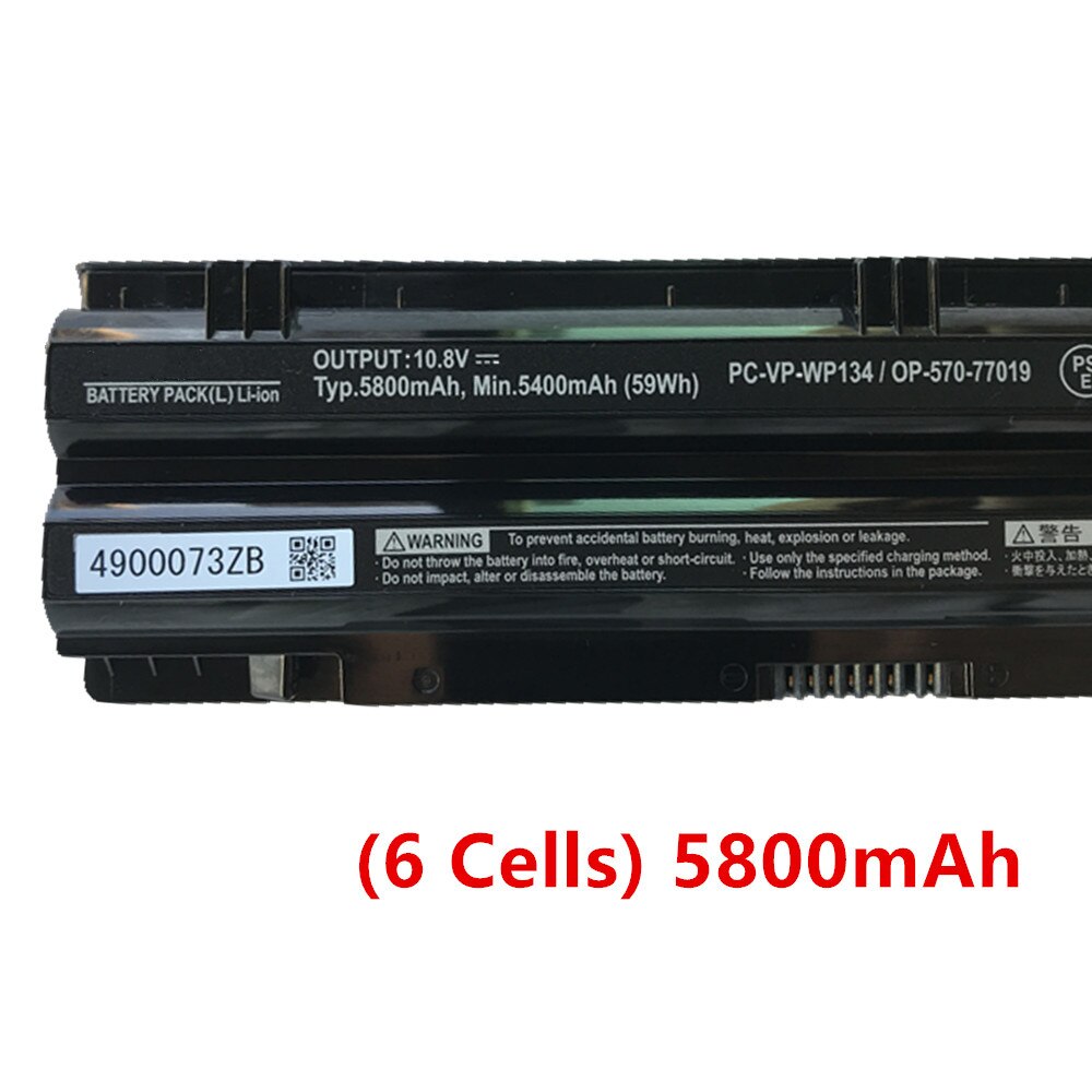Batería para ordenador portátil, pila para PC-VP-WP135 NEC OP57077018 OP57077019 VK24L VK30H VK27M VK25L VJ30H 2Z00119ZA, nueva, PC-VP-WP134: (6 Cells)5800mAh