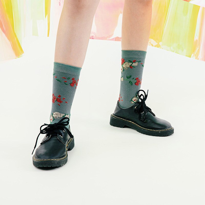 Konstprodukt harajuku love peace tecknad par strumpor hip hop trend andas halkskydd glada strumpor