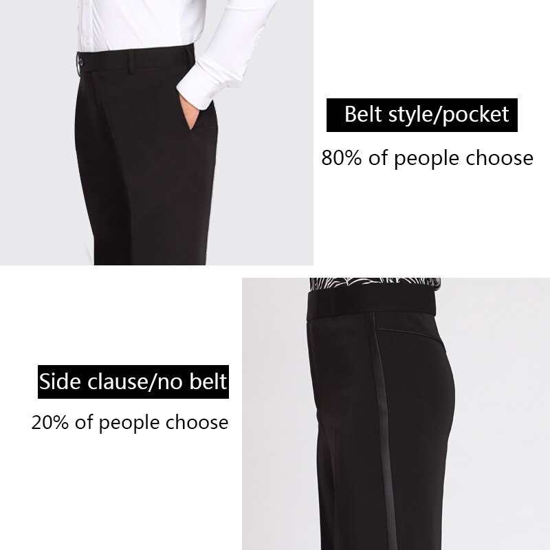DOUBL Men's Standard Ballroom Dance Pants Trousers Adult Exercise Practise Competition Loose Clothes Latin Dance Modern Pockets