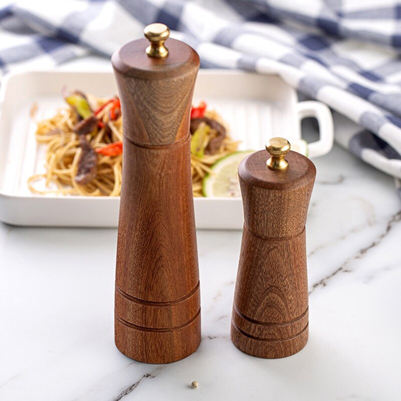 Molinillo Manual de madera de ébano, molinillo de pimienta, molinillo clásico de pimienta, accesorios de cocina