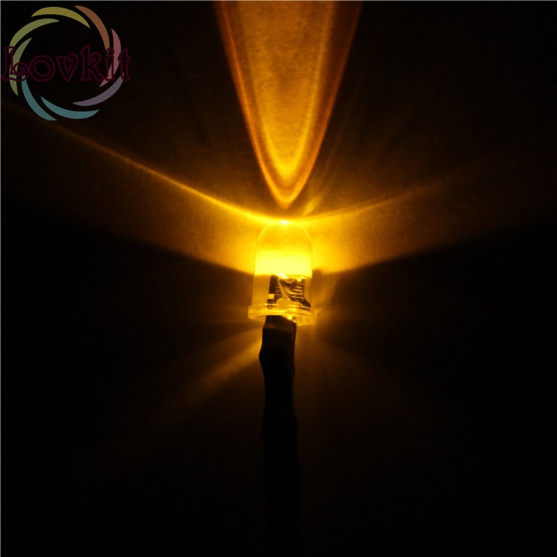 20X 5MM Round Top Pre-Wired LED 12v Resistor Yellow Bright Emitting Diode 12V DC 20CM Pre Wired Led Diodes Car Lamp DIY