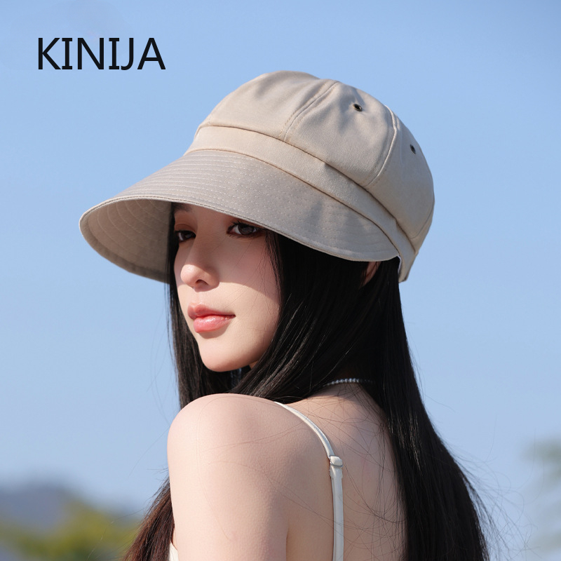 Sombrero de cubo de verano para mujer, protector solar de Color sólido, sombrero plegable para el sol, boina para niña Bob, gorra de pescador de viaje para ciclismo a juego