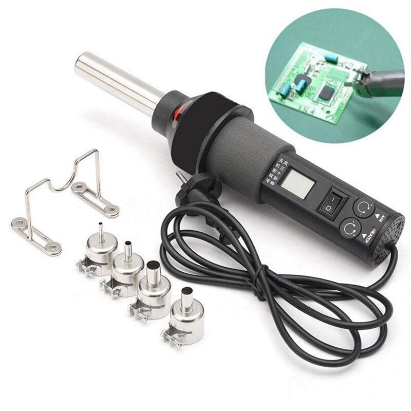UE enchufe, Gj-8018Lcd 220V 450W grado ajustable electrónico calor desoldador Estación de soldadura + soldador eléctrico