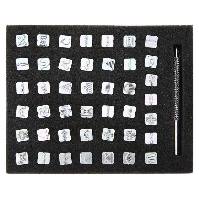 Craftool Carbon Steel Symbol Stamp Set 49 Stamps for Metal Jewelry Tandy Leather Permanent Marking of Valuables Staming