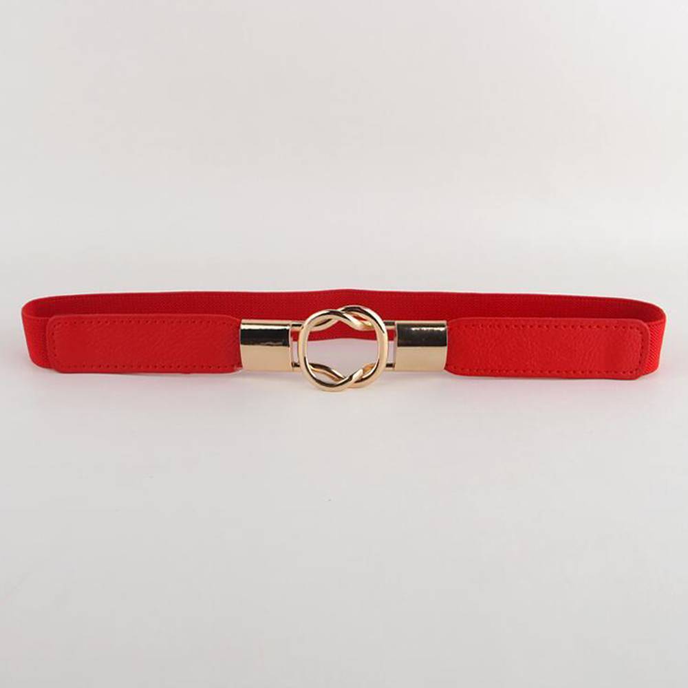 women's belt elastic waistband gold circle buckle small belts red thin cummerbund woman belt strap brown