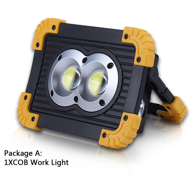 Powerful 200W 2 COB LED Work Light Handheld Searchlight Waterproof Spotlight Portable Work Lamp Emergency Light: Package A
