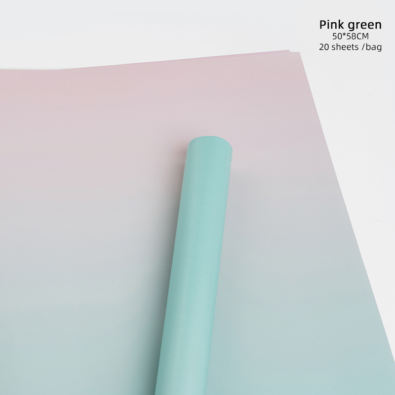 Gradient Rainbow Flowers Wrapping Paper Handmade Bouquet Wrapping Paper Flower Shop Floral Waterproof Packaging Material: DEEP BLUE