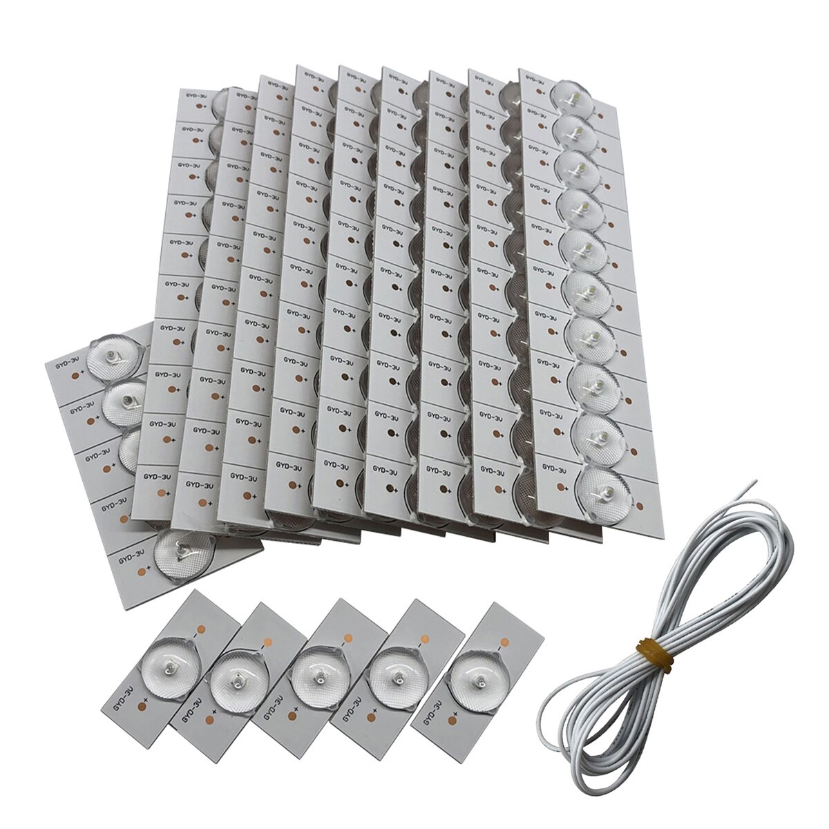 100 Stuks 3V Smd Lamp Kralen Met Optische Lens Fliter Voor 32-65 Led Tv Reparatie Met 2M Wire Led Light Strip Onderdelen Accessoires: 100pcs with 2M wire