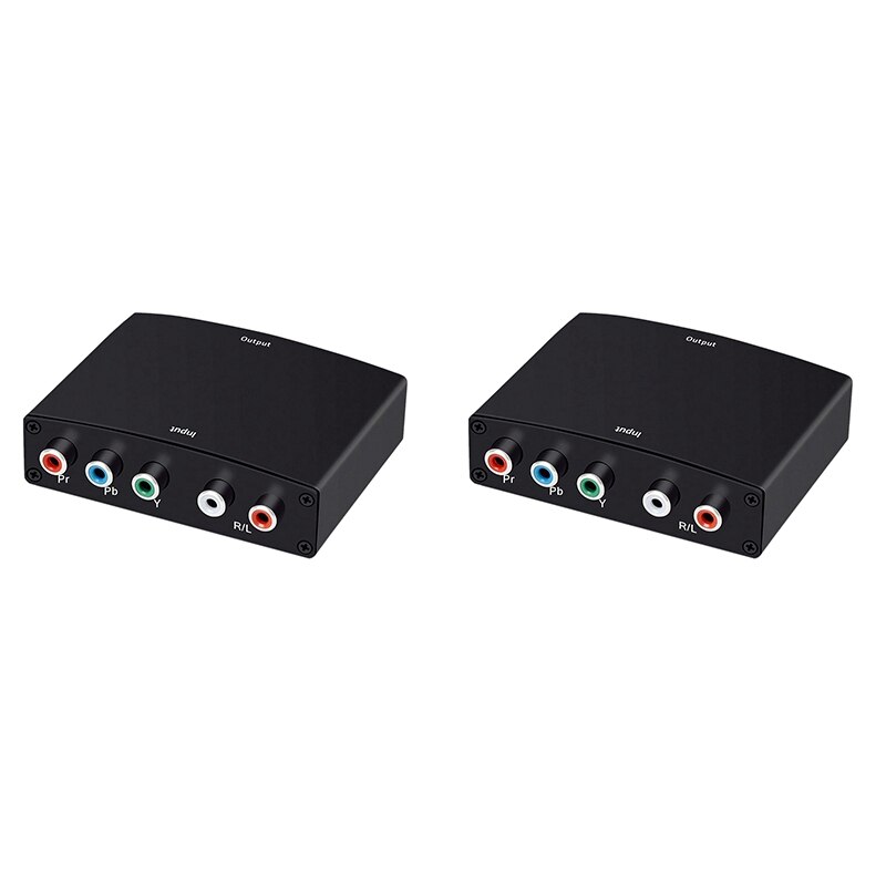 Adaptateur ypbpr vers hdmi , 5 rca rvb g/d  , 1080p pour dvd psp vers hdtv