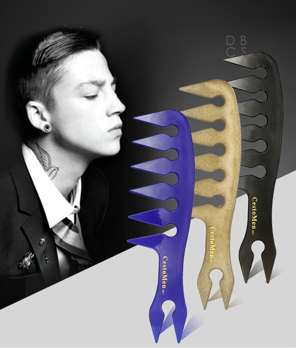 Hair Texture Comb Wide Tooth Texturizing Comb Man Oil Head Hair Pomade Styling Hairdressing Combs For Men