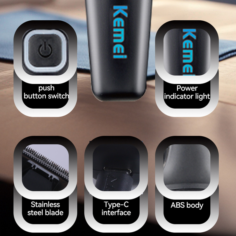Kemei1747 Electric Hair Cutting Machine Cordless Hair Clipper Rechargeable Beard Trimmer Man Carving Clipper Barber