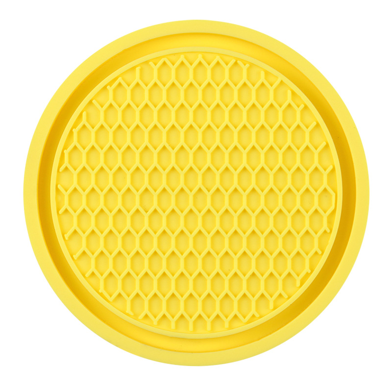 Car Coasters PVC Travel Auto Cup Holder Insert Coaster Anti Slip Vehicle Interior Accessories Cup Mats: Gold