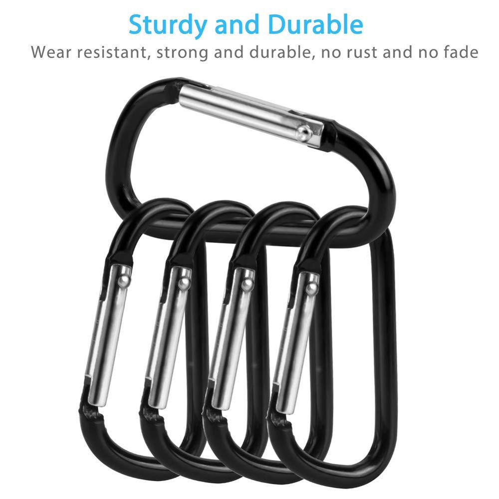 10 Stuks Zwart Aluminium D Karabijnhaak Outdoor Spring Snap Clip Haken Sleutelhanger Klimmen Camping Wandelen Quickdraws