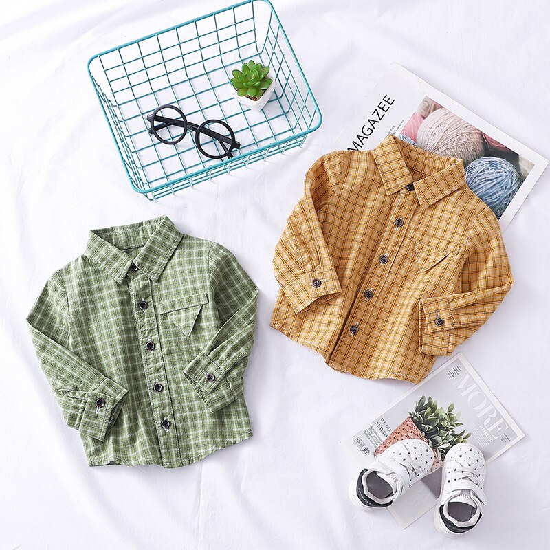 Citrus Jongen Kids Shirt Kleding Lente Herfst Katoen Met Lange Mouwen Plaid Shirts Baby Meisjes Kostuum Casual Shirt Tops