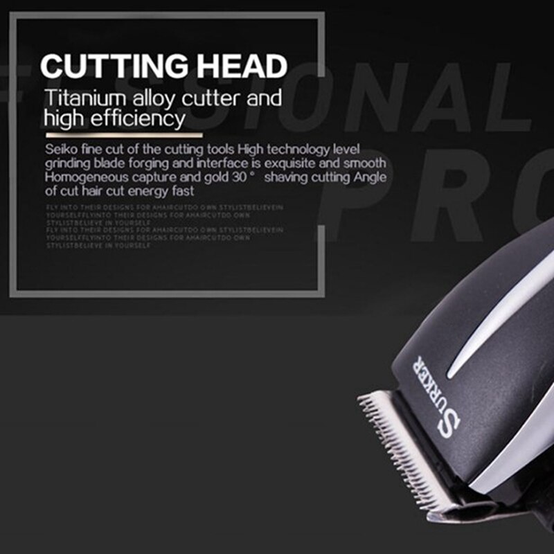 Surker-máquina de corte de pelo ajustable para hombres y niños, cortadora de pelo de línea de tira, enchufe de la UE, SK-5603