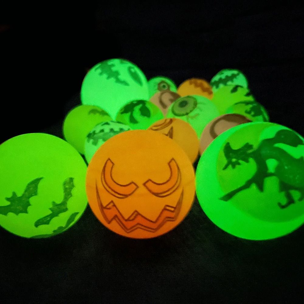 10pcs/set Glow-in-the-Dark Halloween Bouncy Balls Scary Stretchy Eyeballs Bouncy Eyeball Fun 32mm Luminous Bouncy Balls