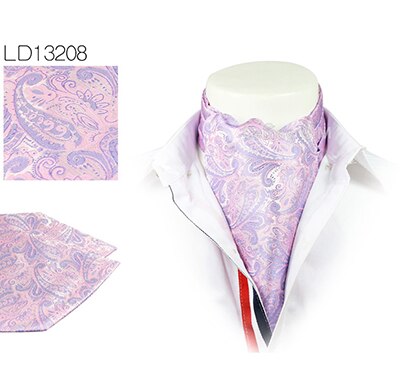 Män vintage prickigt bröllop formell kravat ascot scrunch själv brittisk stil gentleman siden hals slips lyx: Ld13208