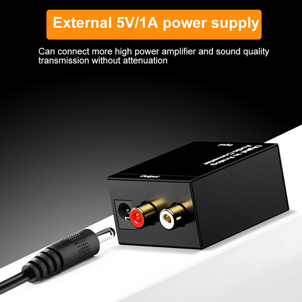 Coaxial Digital to Analog RCA 3.5mm Audio Fiber Optic Signal Converter Adapter