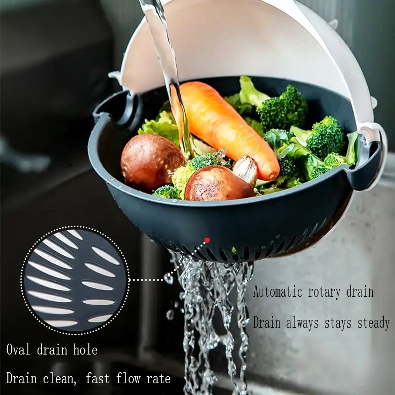 Multi manuell skivare rotera grönsaksskärare med avloppskorg multifunktions kök veggie shredder rivare skivare fri skalare