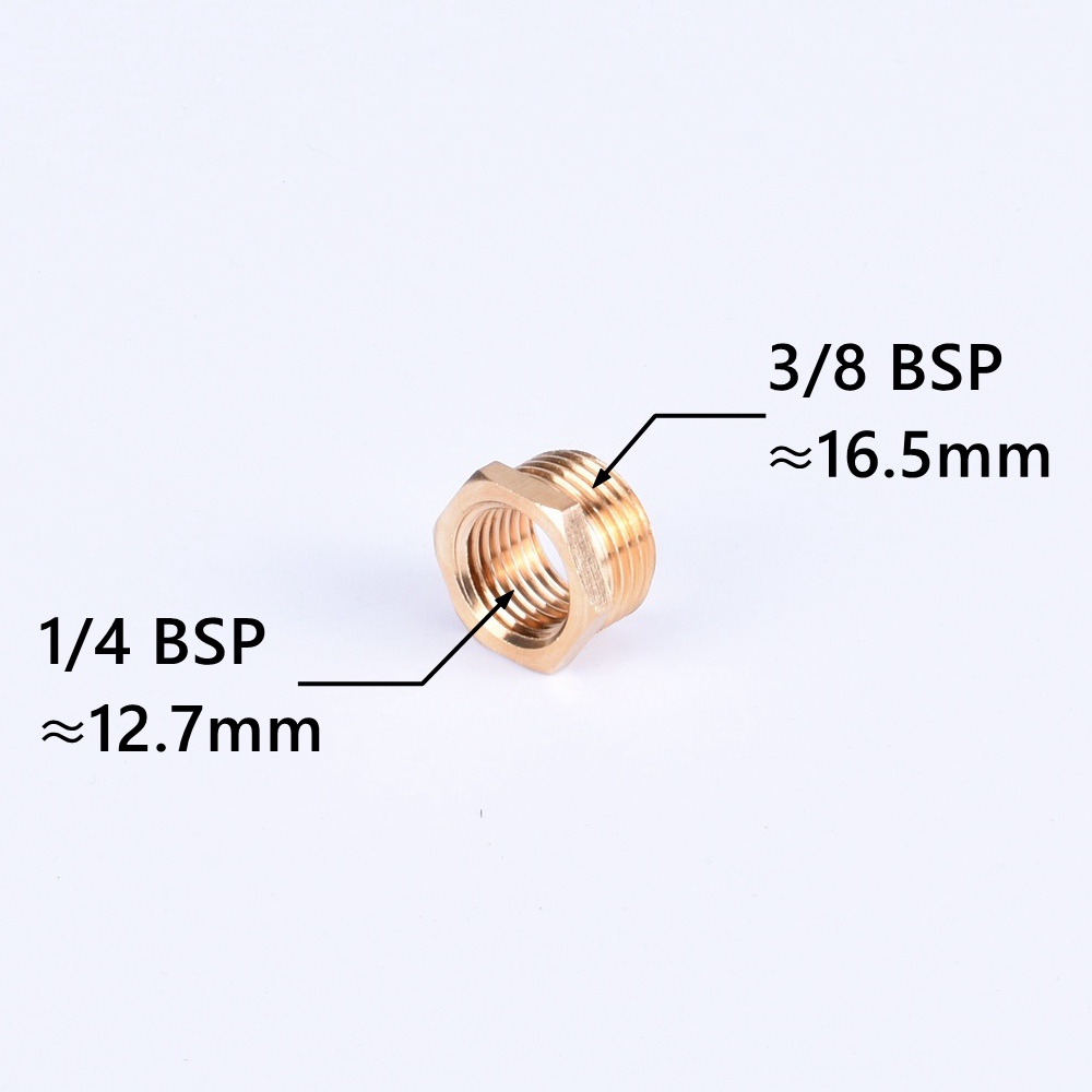 Encaixe de tubulação redutor de bucha hexagonal de latão 1/8 1/4 3/8 1/2 3/4 F para M com rosca reduzindo conector de acoplador de adaptador de gás de água de cobre: Prateado