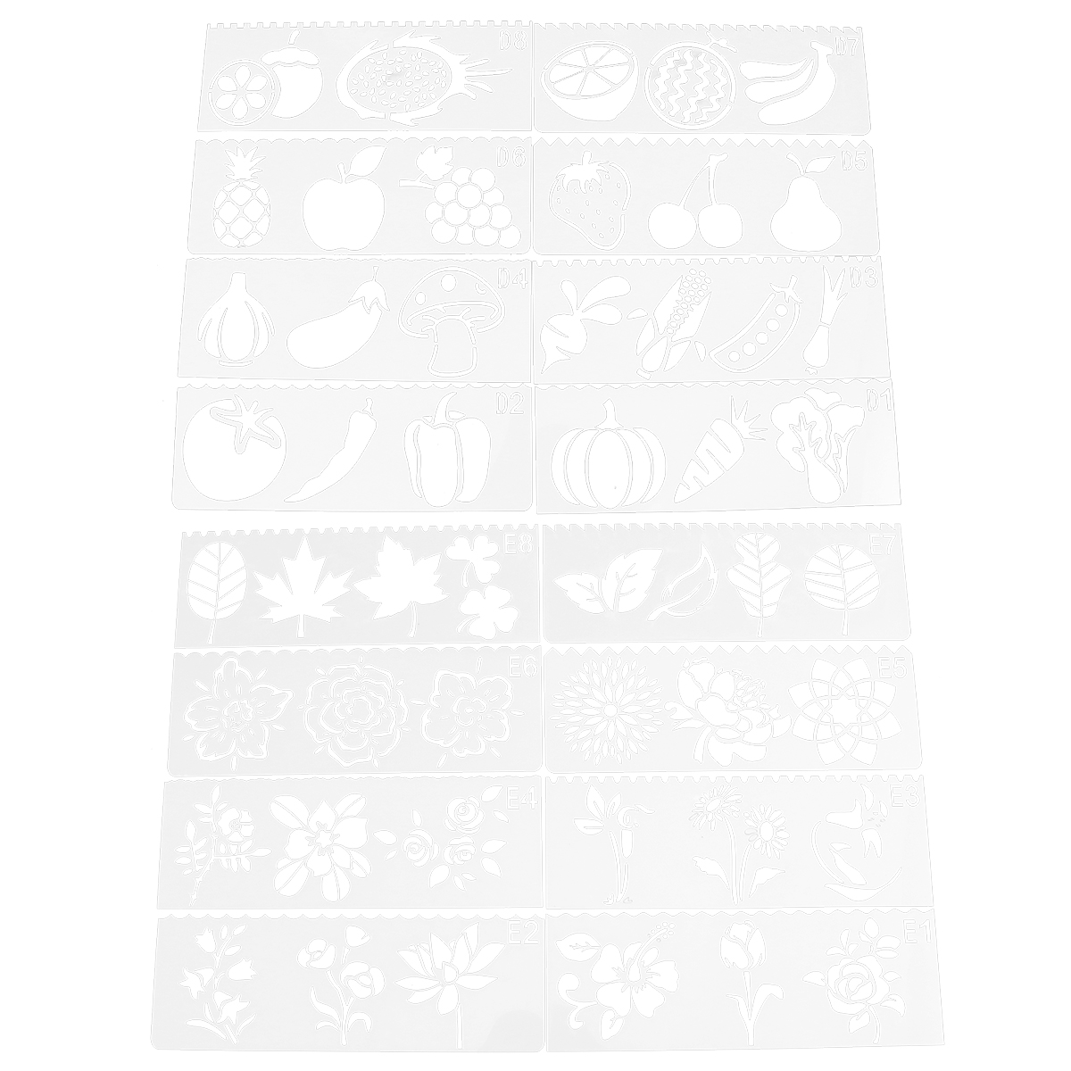 32 Stuks Bloem Blad Groenten En Fruit Schilderen Stencils Plastic Tekening Template Diy Hollow Out Stencil