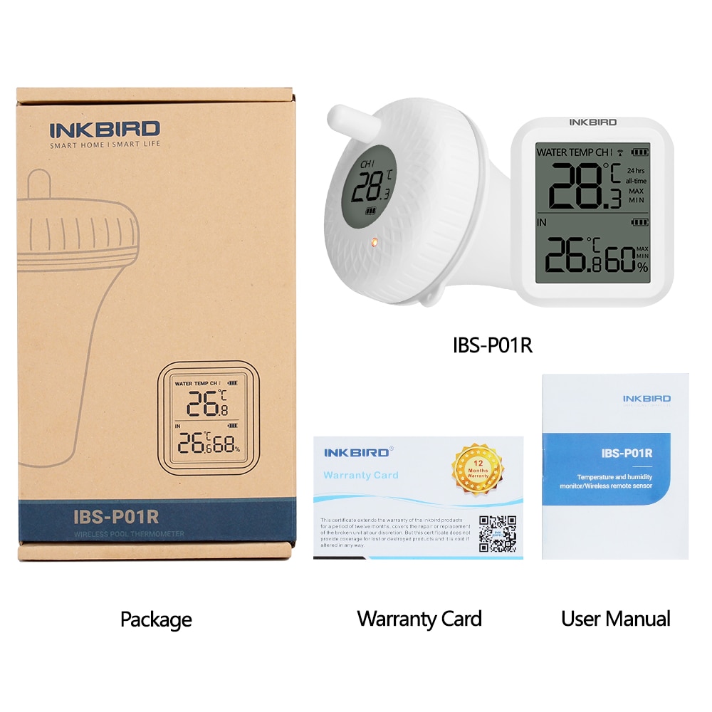 Inkbird Wireless Indoor Outdoor Floating Pool Thermometer IBS-P01R Digital Swimming Pool SPA Aquariums Floating Thermometer
